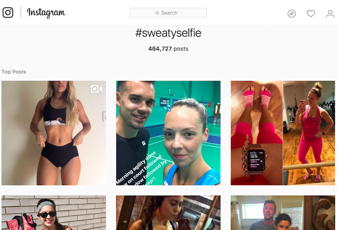 instagram zpocených selfies