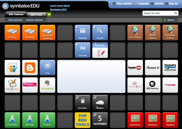 Vytvořte si vlastní virtuální vzdělávací prostředí pomocí hlavní stránky SymbalooEDU 01b Symbaloo