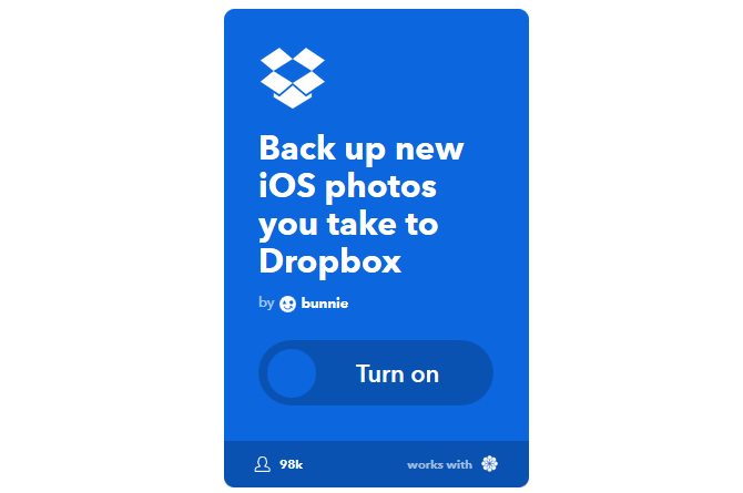 Průvodce Ultimate IFTTT: Používejte nejvýkonnější nástroj na webu jako pro iOSPhotosToDropbox Pro 48IFTTT