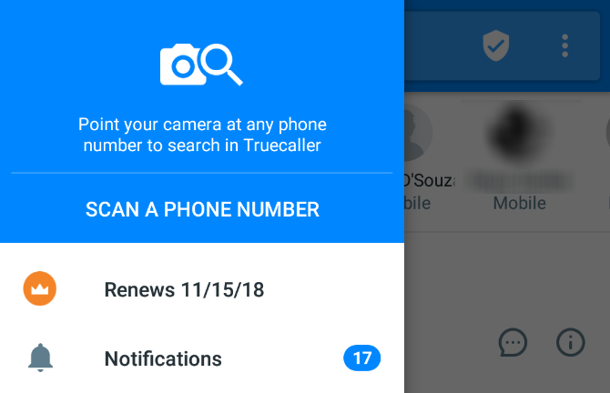 Vyhledávací číslo Truecaller