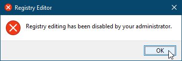 Úpravy registru byly v systému Windows 10 zakázány pomocí zprávy správce