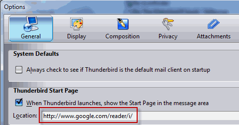 Synchronizujte své kontakty Google, kalendář a RSS v Thunderbird thunderbirdoptions