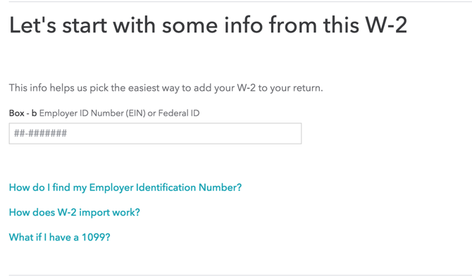 Průvodce turbotaxem - TurboTax požaduje informace od W2