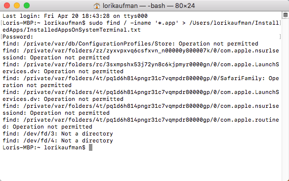 Najděte všechny soubory .app pomocí terminálu