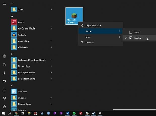 Windows 10 vlastní velikost živých dlaždic