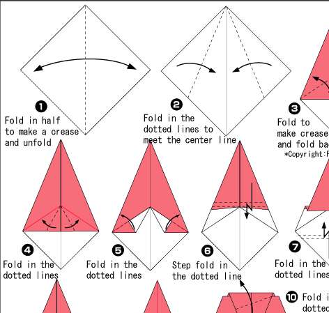 jednoduché origami diagramy