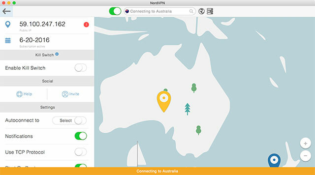 NordVPN pro Mac: Snadná správa soukromí a oblastí v OS X nordvpnconnecting