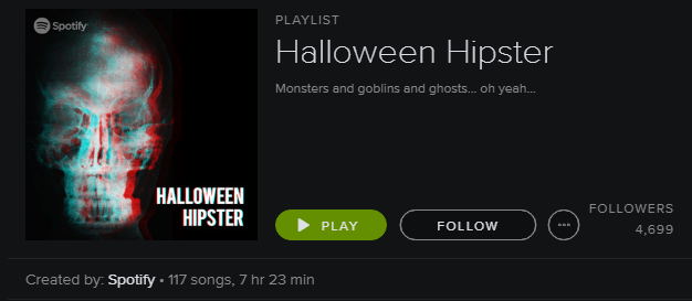 Spotify Playlist - Halloween Hipster