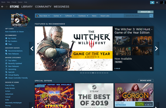 Steam Store front page