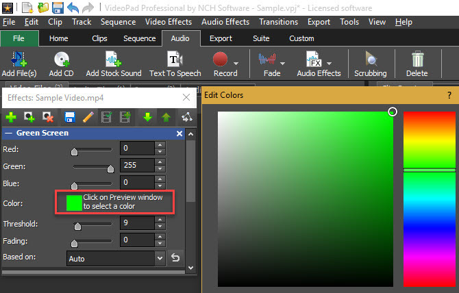 VideoPad Color Picker