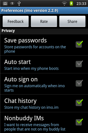 imo.im - Instant Messaging Instant Messaging Nirvana [Android 1.6+] 2 úpravy 2