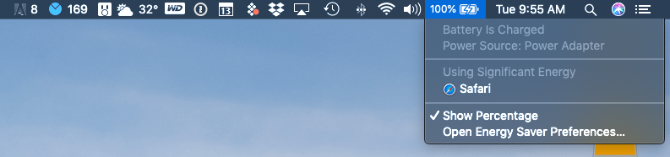 Mac aplikace využívající významnou energii