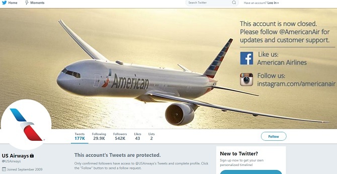 us Airways twitter selhat