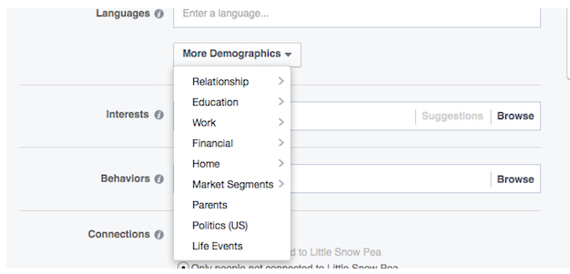 Facebook Více demografických údajů