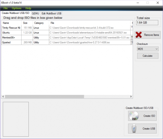 Jak vytvořit zaváděcí Multiboot USB pro Windows a Linux XBOOT USB Creation Page w ISOs