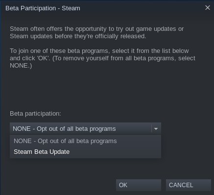 Připojte se ke službě Steam beta