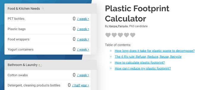 Spočítejte si roční spotřebu a plýtvání plasty pomocí kalkulačky na plastovou stopu Omni Calculator