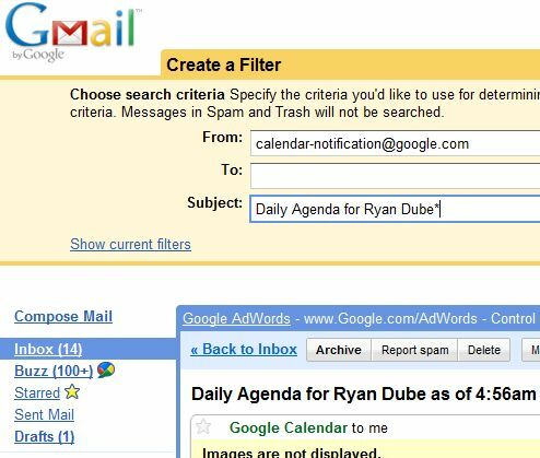 Uvolněte si čas pomocí Kalendáře Google, blogů a aktualizací stavu gmailfilter5