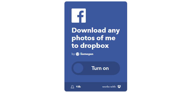 Průvodce Ultimate IFTTT: Používejte nejvýkonnější nástroj na webu jako profesionální 31IFTTT FBTaggedPhotosToDropbox