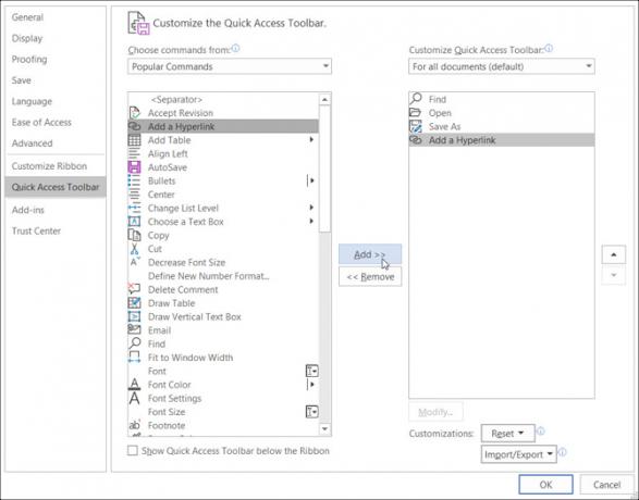 Nastavení panelu nástrojů Rychlý přístup Windows