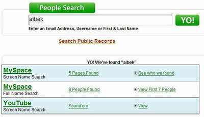 Cool 'Identity Search' Tools for Social Web yoname demo