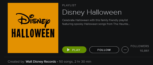 Spotify Playlist - Disney Halloween