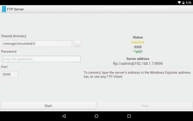 Server AndroidFTP-Solid-Explorer-Server