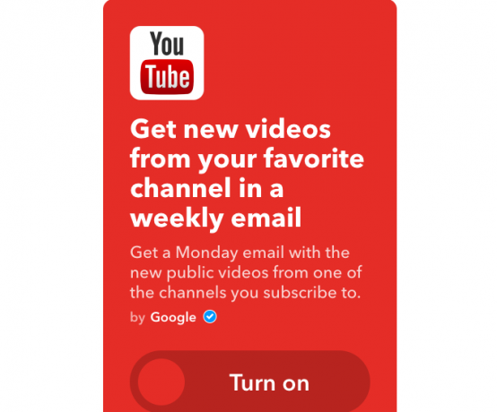 youtube ifttt nová kanálová videa do týdenního e-mailu