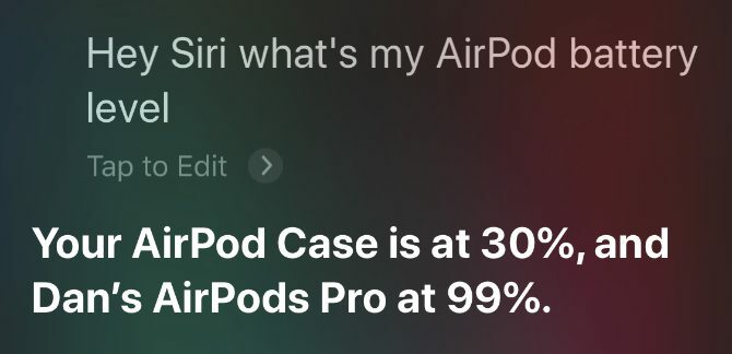 Siri načítá procento baterie AirPods