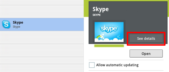 aplikace Skype pro Android