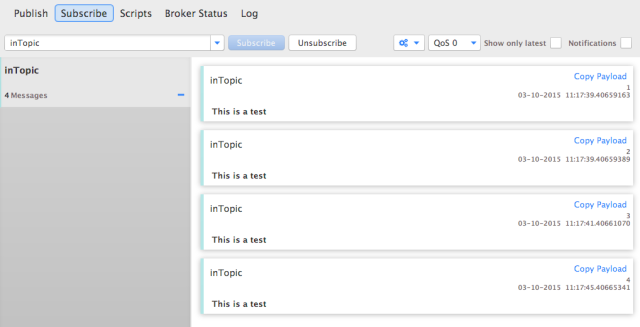 inTopic MQTT test