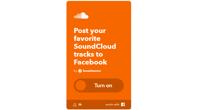 Průvodce Ultimate IFTTT: Používejte nejvýkonnější nástroj na webu jako zvukový nástroj Pro 39IFTTT SoundcloudLIkesToFB