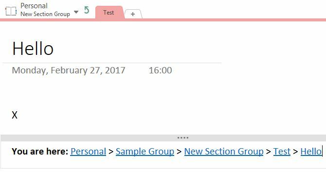 Makro Drobečková navigace OneNote