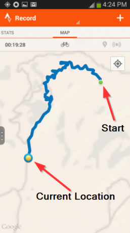 3 Strava - Sledování a analýza - Záznam aktivity - mapa