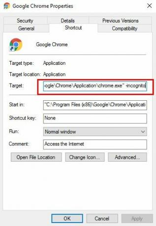 Jak spustit prohlížeč ve soukromém režimu ve výchozím nastavení Chrome Incognito e1505852394642