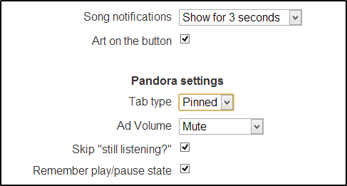 addon pandora chrome