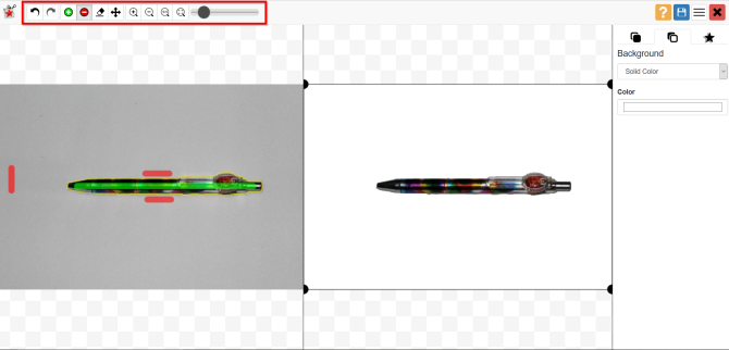 Online rozhraní PhotoScissors