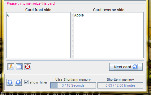 Pauker - snadno použitelný freeware Java Flash Card Časovače programů