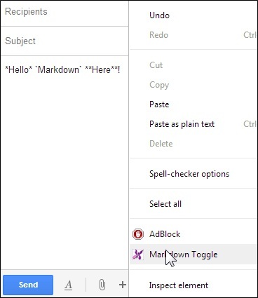 použijte markdown v Gmailu