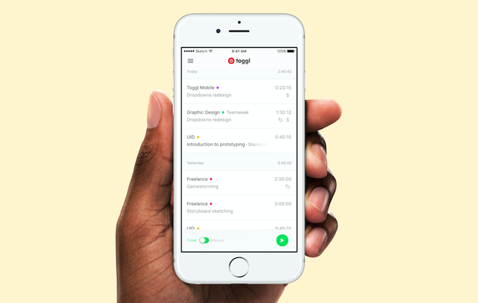 4 nejlepší aplikace pro sledování času pro iPhone Toggl Time Tracking 670x425