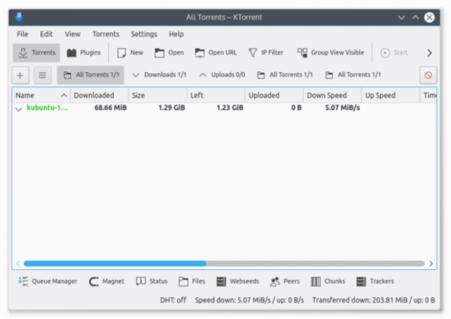 KTorrent torrent klient pro Linux