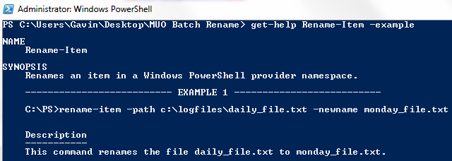 Příklady přejmenování PowerShell