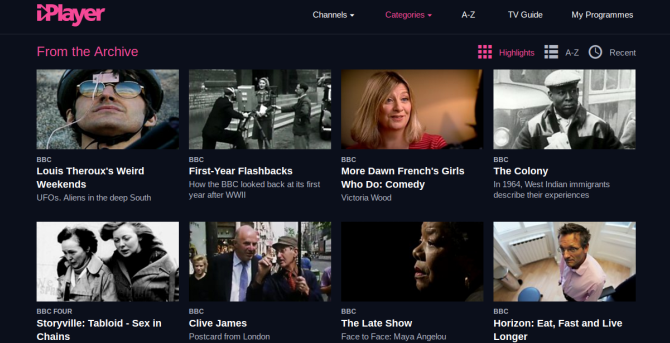 BBC iPlayer přidává staré pořady z archivu ze snímku obrazovky archivu