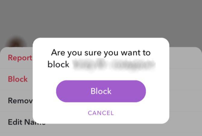 Jak blokovat někoho na Snapchat Press Block