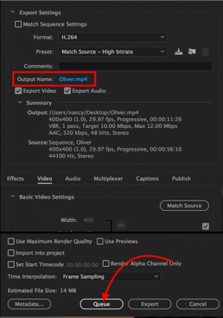 export adobe premiéry - řezané video adobe premiéra