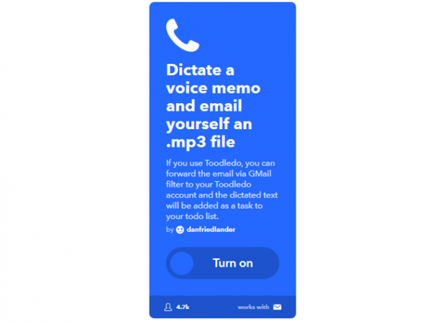 Průvodce Ultimate IFTTT: Používejte nejvýkonnější nástroj na webu, jako je Pro 34IFTTT VoiceMemoToEmail