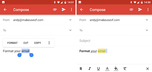 Android Gmail naformátujte své zprávy