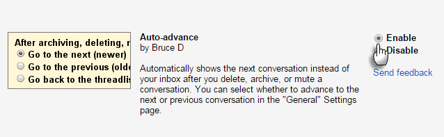Gmail Auto-Advance