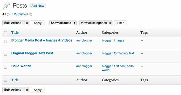 Blogger na WordPress, WordPress na Blogger - Přepínání blogů Testováno výsledky WP x