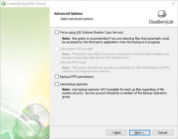 CloudBerry Backup chrání soubory ve Windows, Mac a Linux 08 CloudBerry Backup Advanced Options